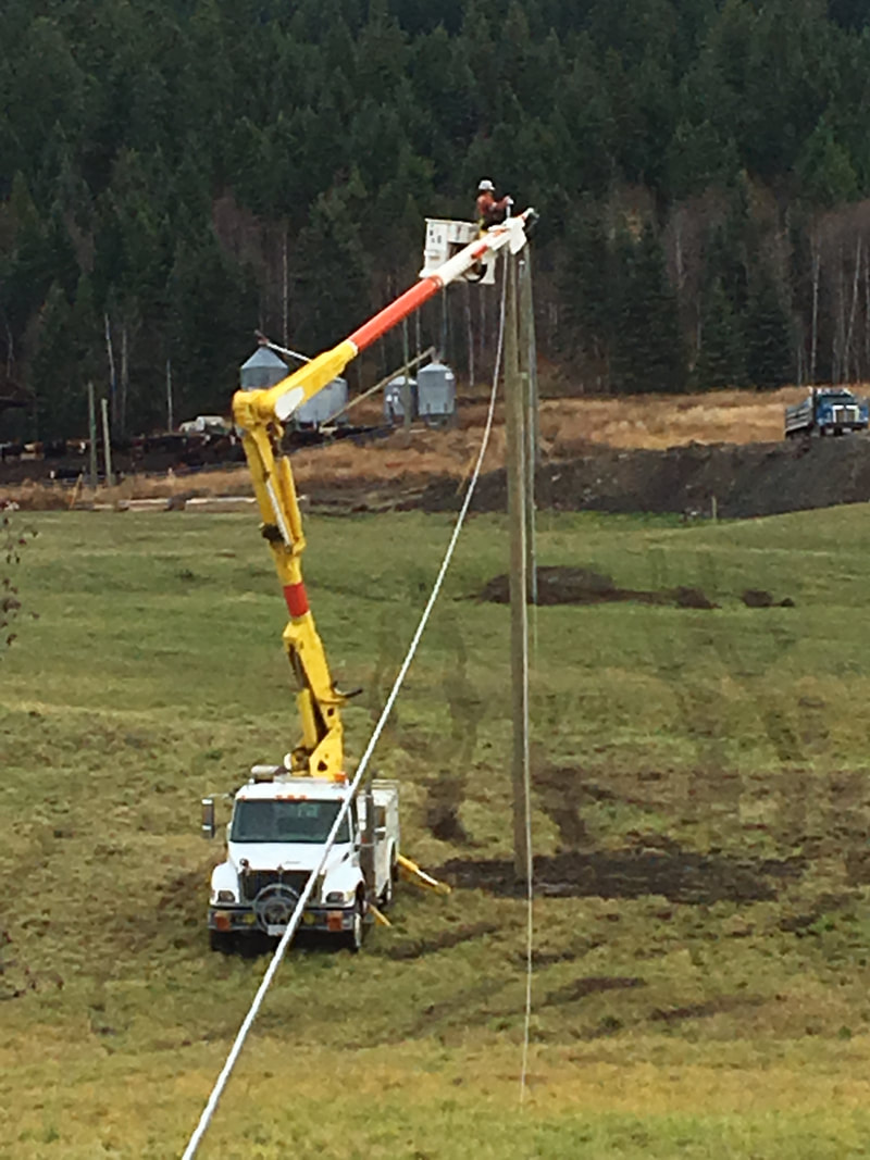 How does bc hydro install a power line?